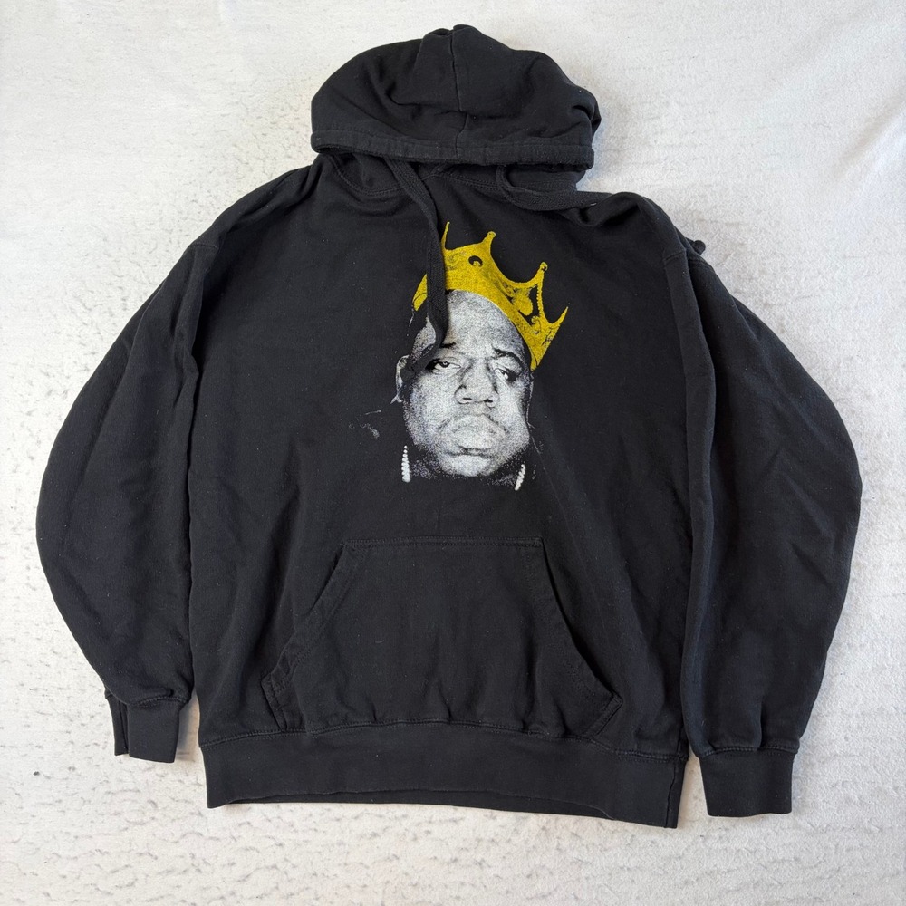 The Notorious B.I.G. Hoodie Mens Large Black Biggie Smalls Crown Graphic